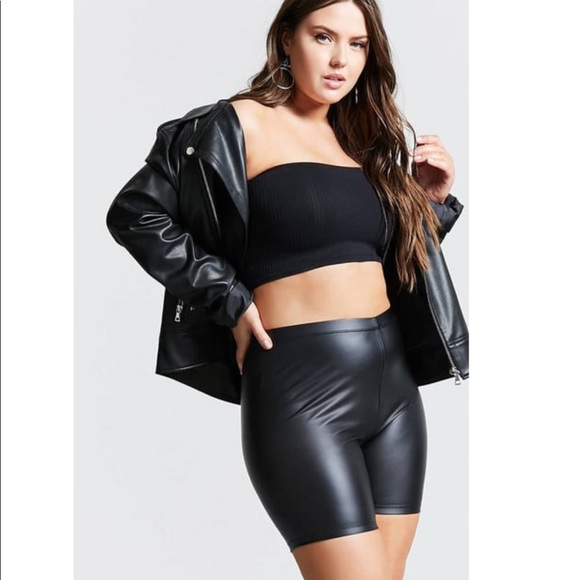 Plus Faux Leather Biker Shorts | Poshmark